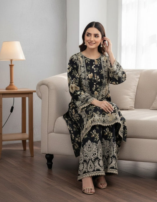 Black Orchid-2 piece embroidered suit