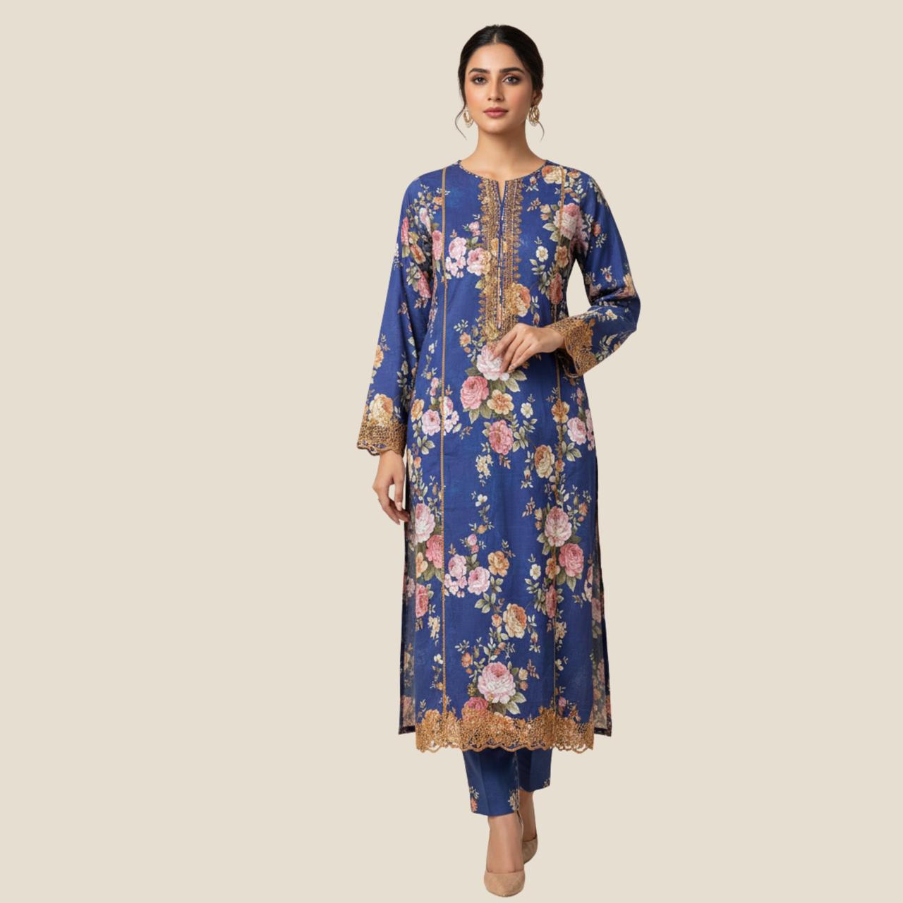 Royal Bloom – 2 Piece Embroidered Lawn Suit