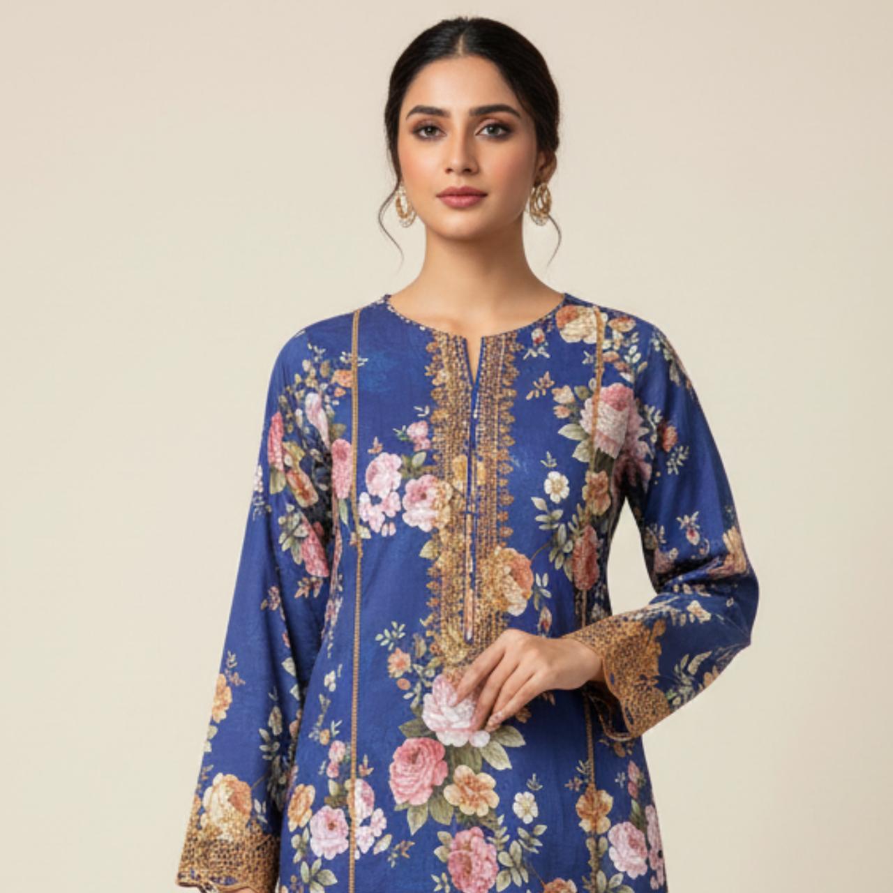 Royal Bloom – 2 Piece Embroidered Lawn Suit