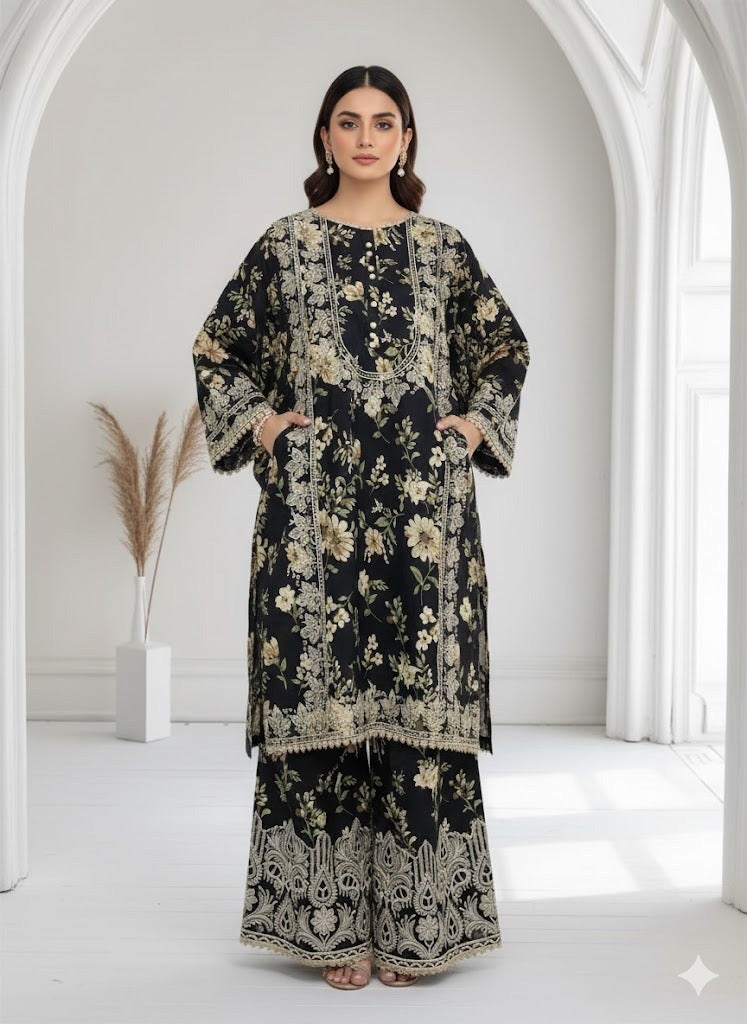 Black Orchid-2 piece embroidered suit