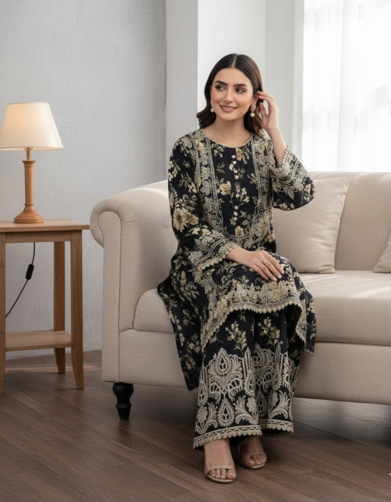 Black Orchid-2 piece embroidered suit