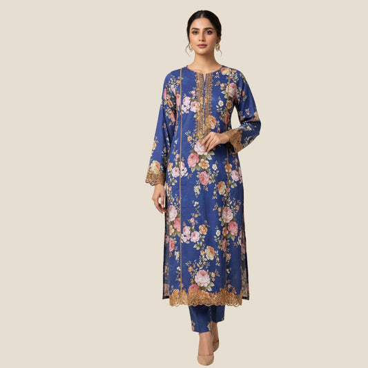 Royal Bloom – 2 Piece Embroidered Lawn Suit